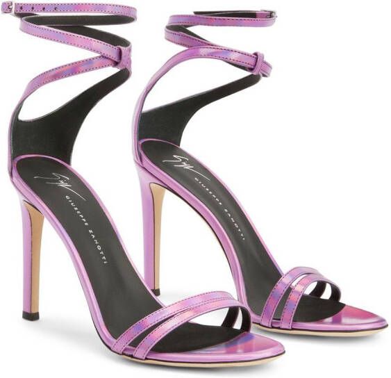 Giuseppe Zanotti Catia leren sandalen Paars