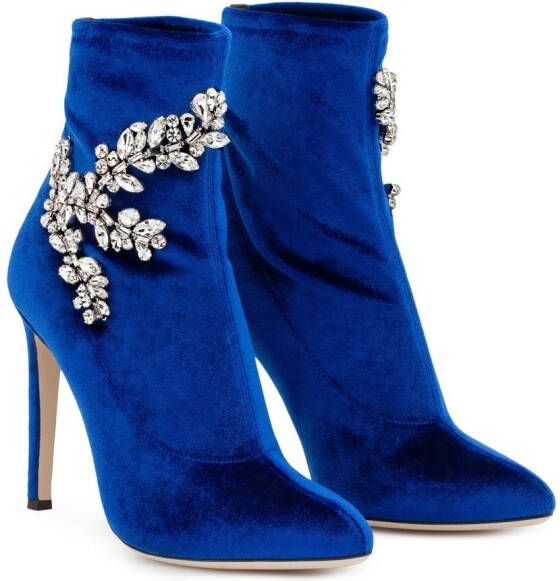 Giuseppe Zanotti Celeste laarzen verfraaid met kristallen Blauw