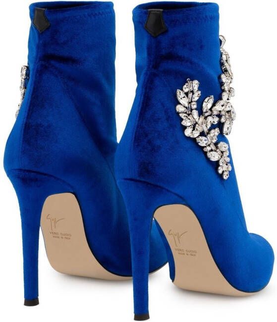 Giuseppe Zanotti Celeste laarzen verfraaid met kristallen Blauw