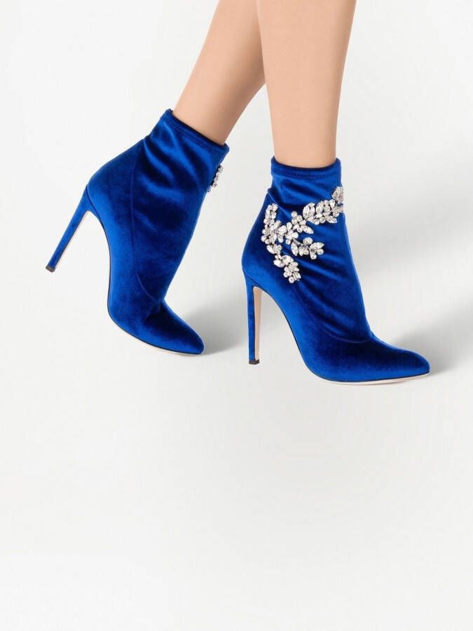 Giuseppe Zanotti Celeste laarzen verfraaid met kristallen Blauw