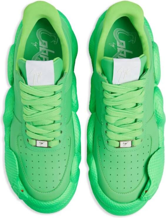 Giuseppe Zanotti Cobras sneakers met slangenprint Groen