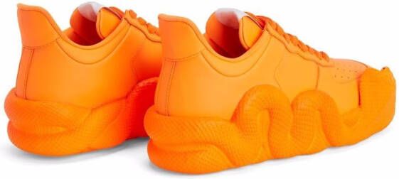 Giuseppe Zanotti Cobras sneakers met slangendetail Oranje