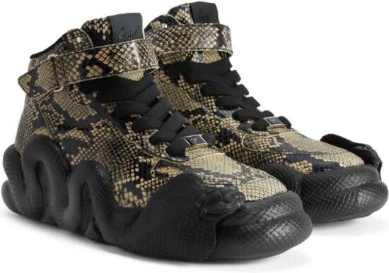 Giuseppe Zanotti Cobras sneakers met slangenleer-effect Zwart