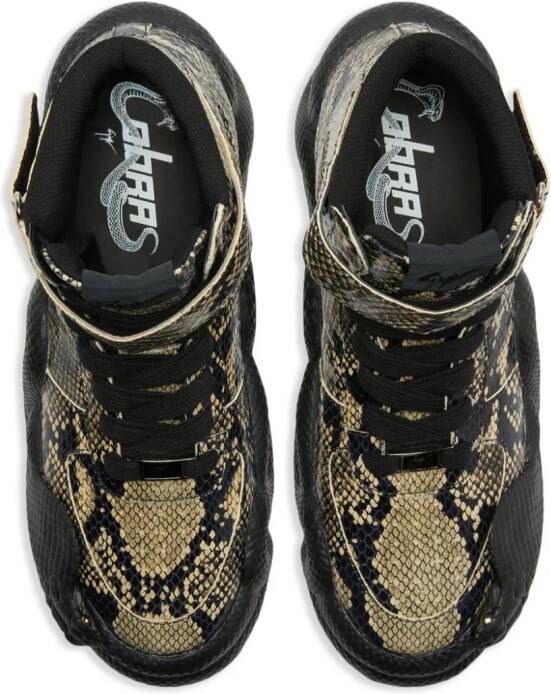 Giuseppe Zanotti Cobras sneakers met slangenleer-effect Zwart