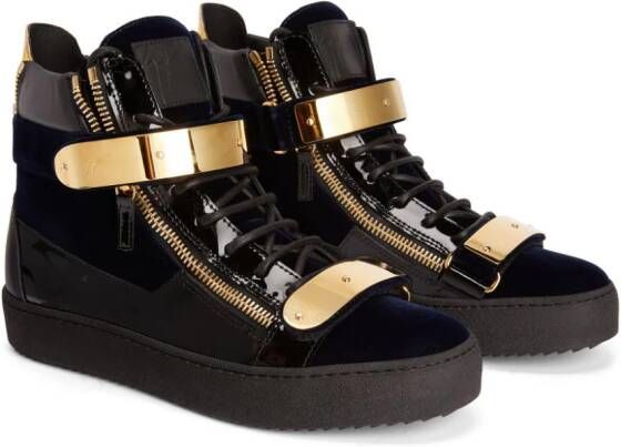 Giuseppe Zanotti Coby leren sneakers Blauw