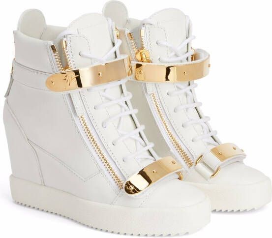 Giuseppe Zanotti Coby sneakers met sleehak Wit