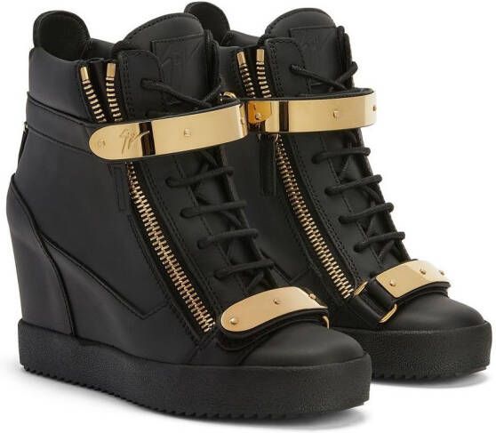 Giuseppe Zanotti Coby sneakers met sleehak Zwart