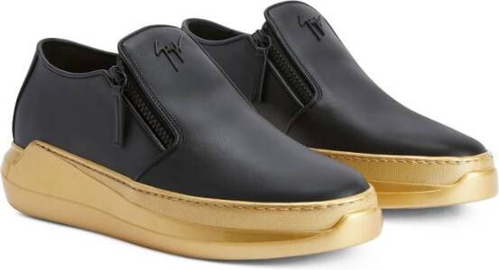 Giuseppe Zanotti Conley leren loafers Zwart