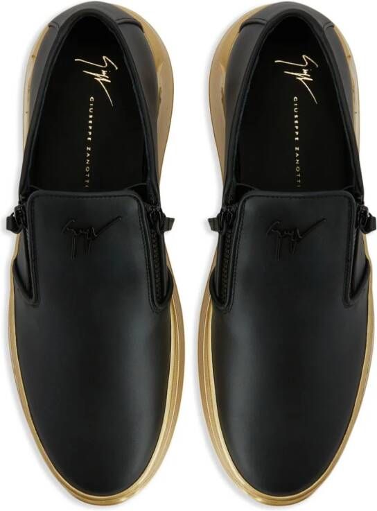 Giuseppe Zanotti Conley leren loafers Zwart