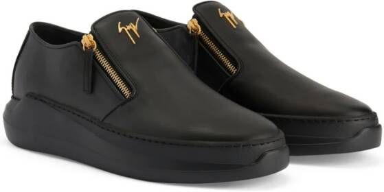 Giuseppe Zanotti Conley leren loafers Zwart