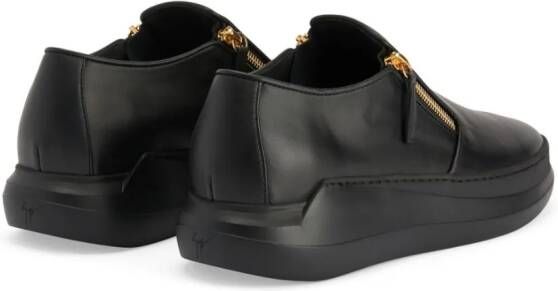 Giuseppe Zanotti Conley leren loafers Zwart