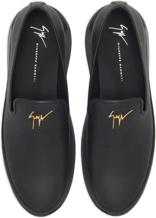 Giuseppe Zanotti Conley leren loafers Zwart