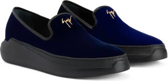 Giuseppe Zanotti Conley loafers met logoplakkaat Blauw