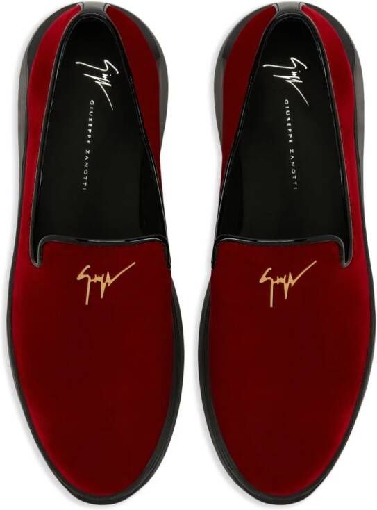 Giuseppe Zanotti Conley loafers met logoplakkaat Rood