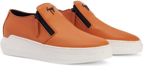 Giuseppe Zanotti Conley sneakers met ritsdetail Oranje