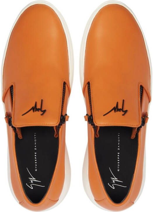 Giuseppe Zanotti Conley sneakers met ritsdetail Oranje