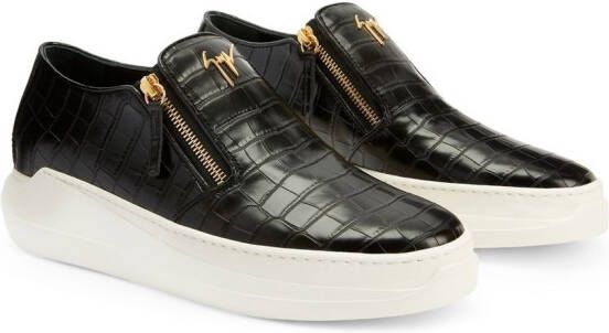 Giuseppe Zanotti Conley sneakers met ritsdetail Zwart