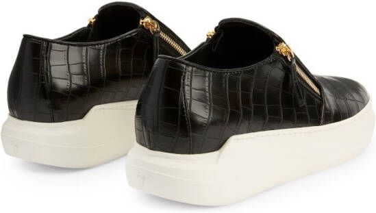 Giuseppe Zanotti Conley sneakers met ritsdetail Zwart