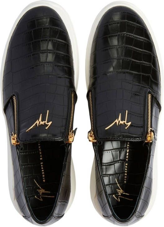 Giuseppe Zanotti Conley sneakers met ritsdetail Zwart