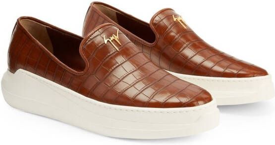 Giuseppe Zanotti Conley Zip sneakers met logoplakkaat Bruin