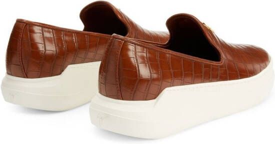 Giuseppe Zanotti Conley Zip sneakers met logoplakkaat Bruin