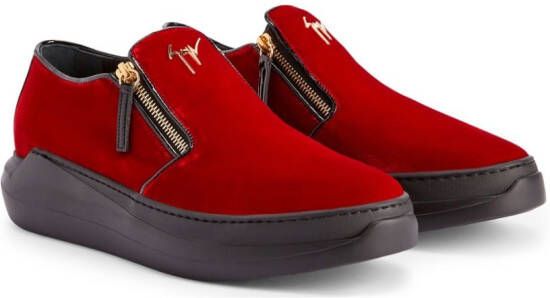 Giuseppe Zanotti Conley sneakers met ritsdetail Rood