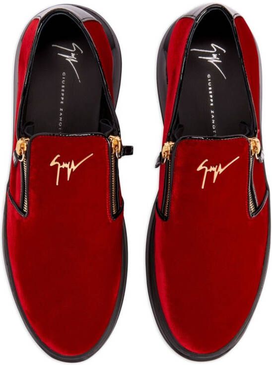 Giuseppe Zanotti Conley sneakers met ritsdetail Rood