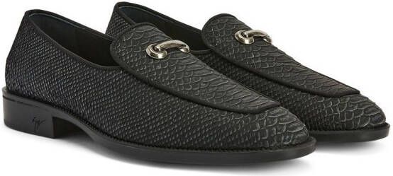 Giuseppe Zanotti Loafers met krokodillen-effect Grijs