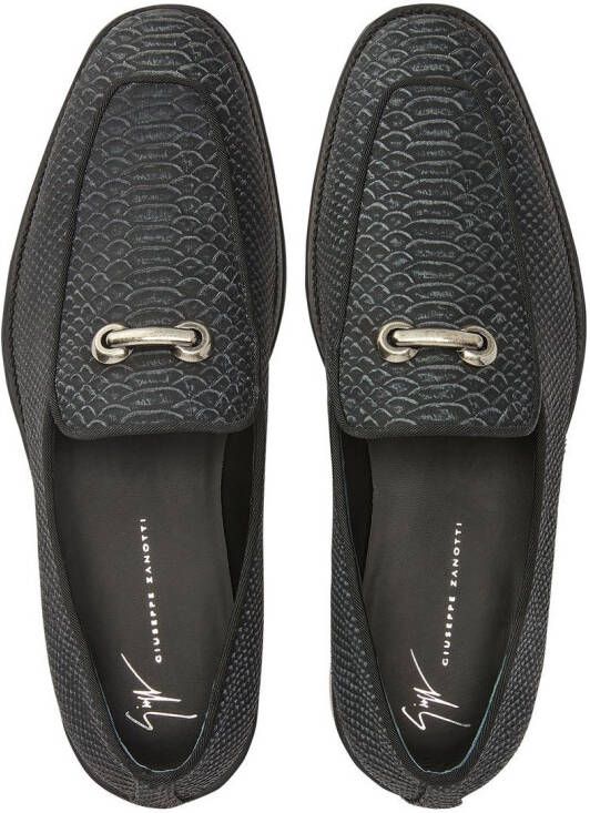 Giuseppe Zanotti Loafers met krokodillen-effect Grijs