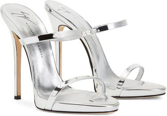 Giuseppe Zanotti Darsey metallic sandalen Zilver