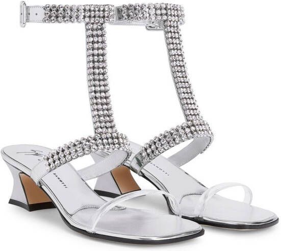 Giuseppe Zanotti Devine sandalen met kristal Zilver