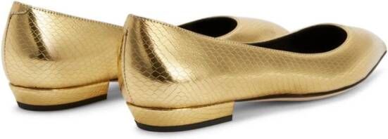 Giuseppe Zanotti Leren ballerina's Goud