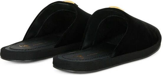 Giuseppe Zanotti Domitille fluwelen slippers Zwart