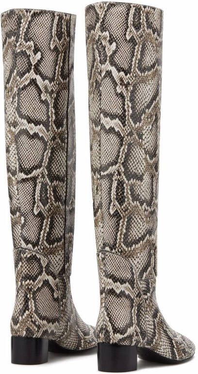 Giuseppe Zanotti Doreen laarzen met slangenprint Bruin
