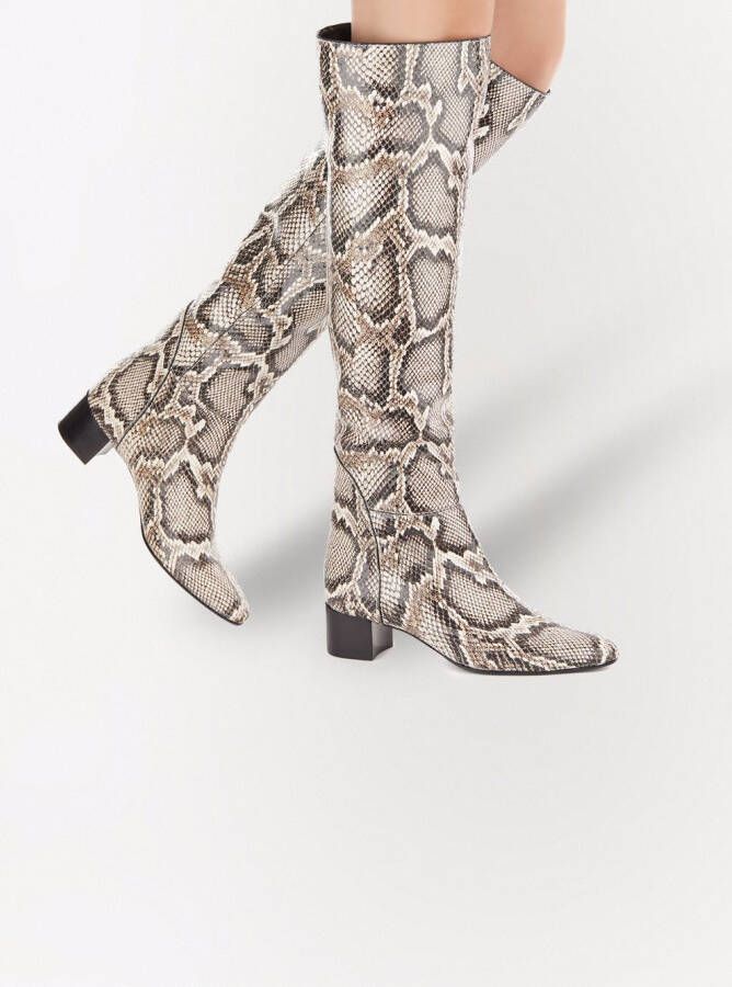 Giuseppe Zanotti Doreen laarzen met slangenprint Bruin