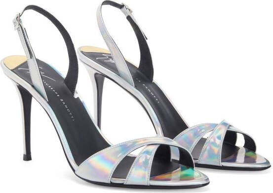 Giuseppe Zanotti Dorotee iriserende sandalen Zilver