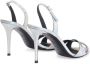 Giuseppe Zanotti Dorotee 90mm iriserende sandalen Zilver - Thumbnail 3