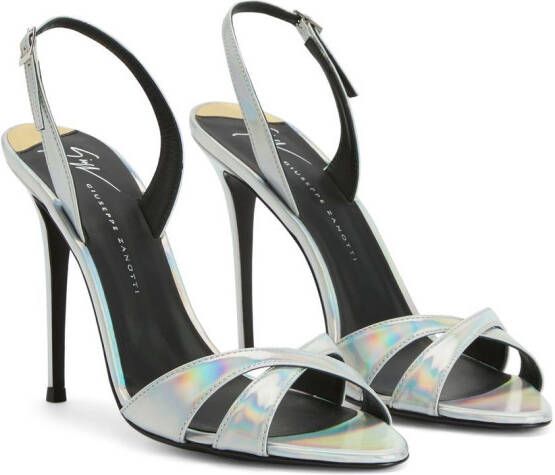 Giuseppe Zanotti Dorotee holografische sandalen Zilver