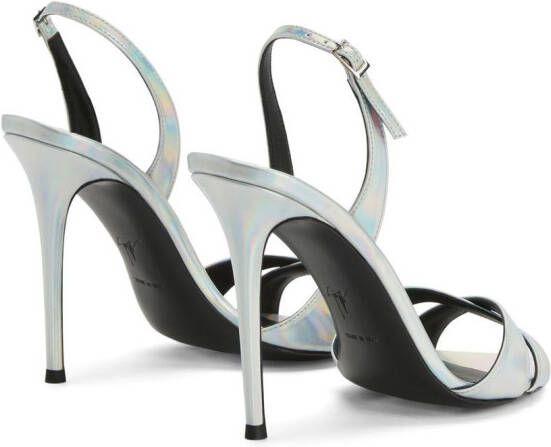 Giuseppe Zanotti Dorotee holografische sandalen Zilver