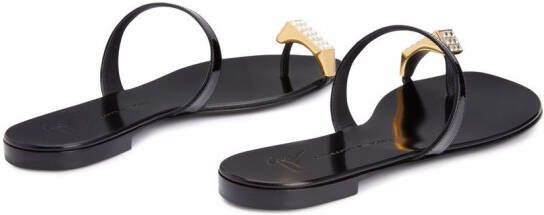 Giuseppe Zanotti Dynamo Ring sandalen Zwart