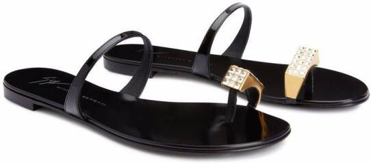 Giuseppe Zanotti Dynamo Ring sandalen Zwart