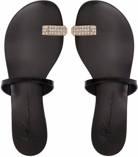 Giuseppe Zanotti Dynamo Ring sandalen Zwart