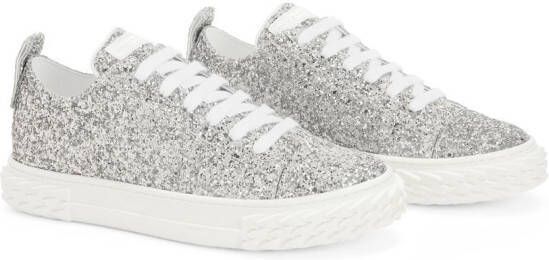 Giuseppe Zanotti Eco-Blabber sneakers met glitter Grijs