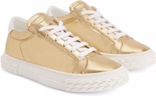 Giuseppe Zanotti Ecoblabber leren sneakers Goud