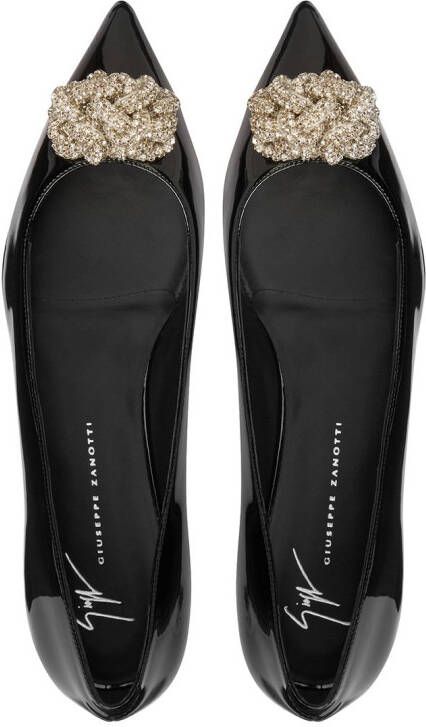 Giuseppe Zanotti Eglantine ballerina's met kristallen Zwart