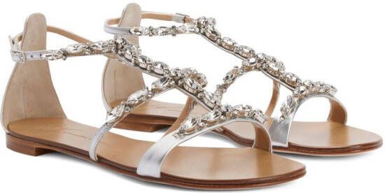 Giuseppe Zanotti Elba sandalen met open neus Zilver