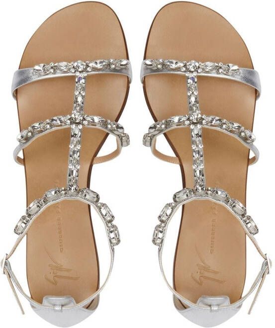 Giuseppe Zanotti Elba sandalen met open neus Zilver