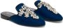 Giuseppe Zanotti Elsa fluwelen muiltjes Blauw - Thumbnail 2