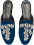 Giuseppe Zanotti Elsa fluwelen muiltjes Blauw - Thumbnail 4