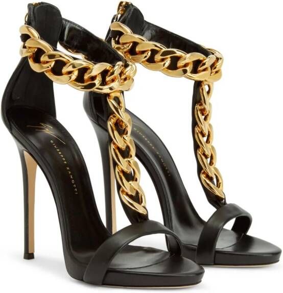 Giuseppe Zanotti Elsie leren sandalen Zwart